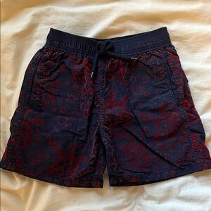 Men's Red and Black Swim Shorts